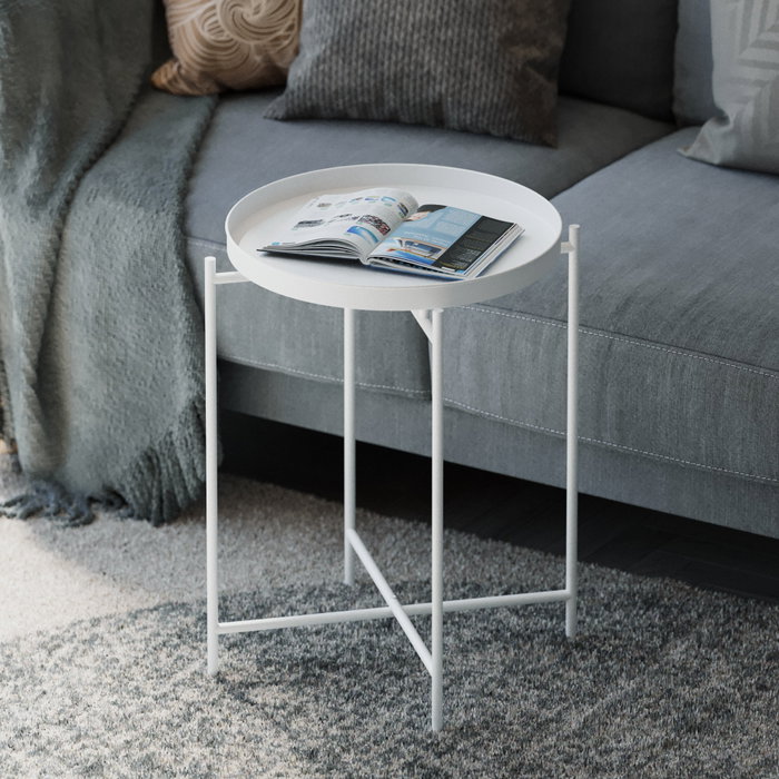 Hanah Home Shb-007-B Mesa de Centro de Metal Blanca
